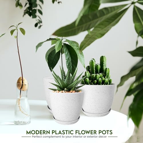 image for Utopia Home - Plant Pots Indoor with Drainage - 7/6.6/6/5.3/4.8 Inches