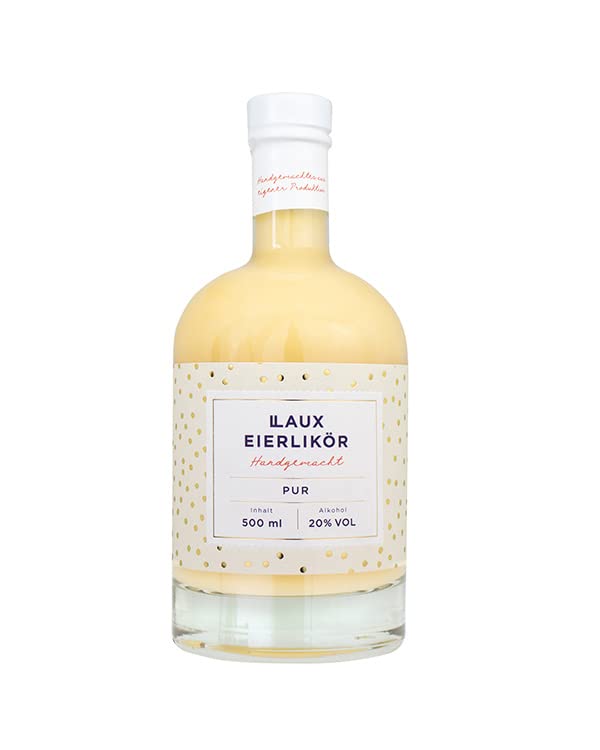 LAUX Eierlikör Pur mit Vanillenote - Cremiger Premium Likör aus hochwertigen Zutaten - Geschenk für Frauen & Männer - Perfekt zum Muttertag & Desserts (1 x 0,5l)