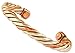 Bracelet magnétique Touchstone Copper style tibétain. Forgé à la main avec du cuivre pur solide et de haut calibre. Aspect corde torsadée. 2 aspect métal.