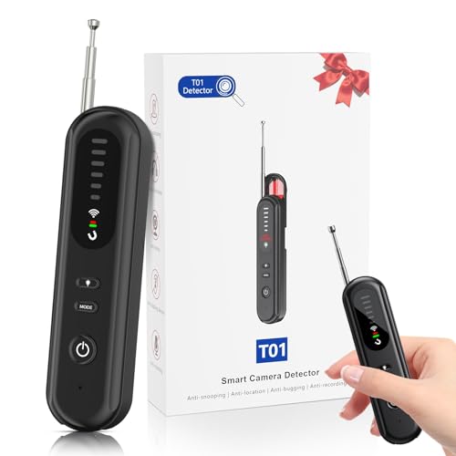 Hidden-camera-detectors-gps tracker detector-Upgraded-bug detector & camera finder-anti-spy camera finder-mini RF signal scanner-portable spy device detector for travel office/hotel/car/home-black