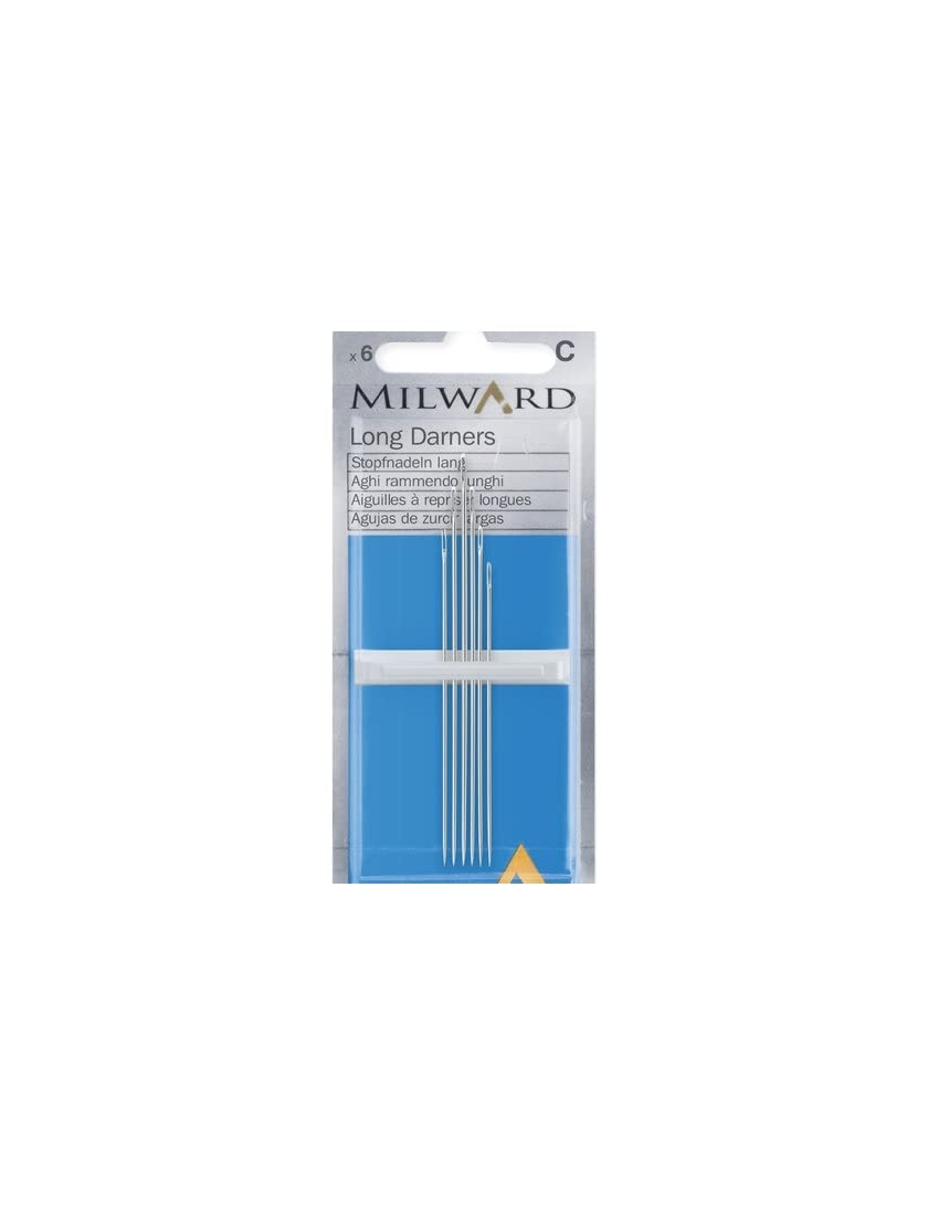 Milward Long Darners Hand Sewing Needles, Silver, Nos.1-5