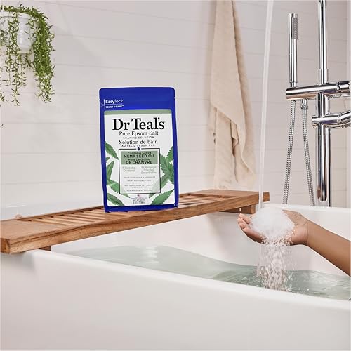 Dr Teal's Pure Epsom Magnesium Salt Soak, Cannabis Sativa Hemp Seed Oil, 3 lb - image 6