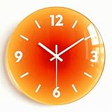Taodyans Orologio da parete silenzioso da 30,5 cm, orologio in vetro per cucina, soggiorno, ufficio, camera da letto, decorazione per la casa (arancione)