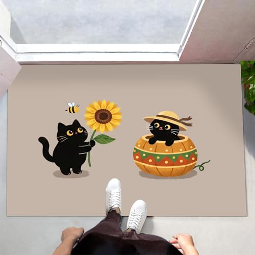 Tapis cuisine devant évier antidérapant lavable 80x120cm brun mignon