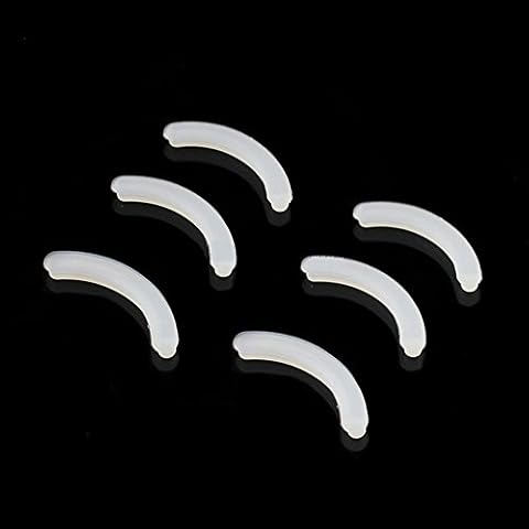 Leline's Eyelash Curler Refill Pads, Rubber Replacement Pads for Standard Eyelash Curler, 6 Pieces, White Cover