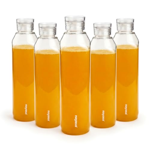 Image of Nayasa Space Plastic Water Bottle 1150 ml | Set of 5 | BPA-Free Fridge Bottle for Home, Office, School, Gym | Leak-Proof & Durable | Clear