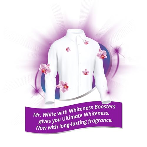 Mr White Detergent Powder 4 Kg Value Pack | Whiteness Boosters Gives Ultimate Whiteness | No Bleach Formula Keeps Coloured Clothes Bright And Safe | For Bucket Wash & Top Load Washing Machines