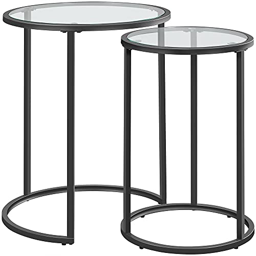 Buy Yaheetech Round Nesting End Table Set of 2,Stacking Side Tables