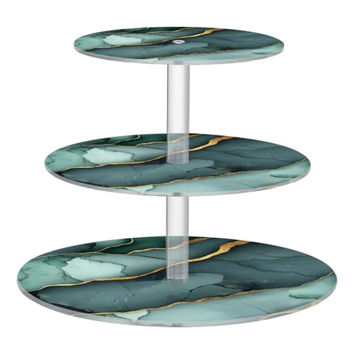 Zathe Marble Green Grey Transparent Acrylic Tray Spill-Proof Three-Layer Pallet Store Sundries In The Entrance Hall