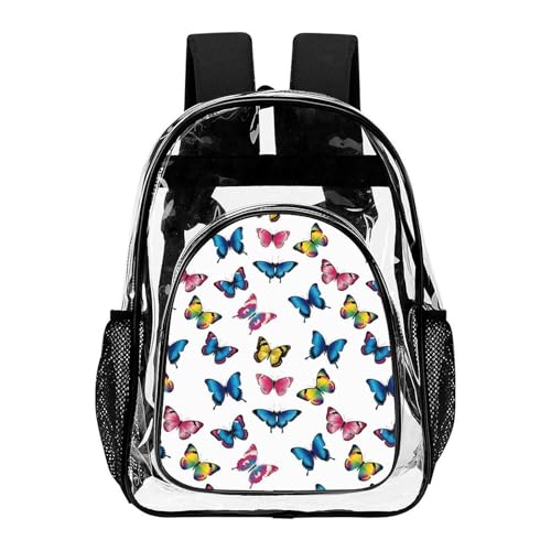 Unisex Portable Waterproof Transparent Bags Butterfly with Multi Pockets for Women and Men Picnic, Party, Concerts, Beach