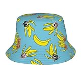 Funny Cat Banana Bananas Bucket Hats Fashion Sun Cap Packable Outdoor Fisherman Hat for Women and Men