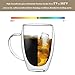 DINGPAl 4 Pack Double Wall Glass Coffee Mugs, 12 oz Walled Insulated Cappuccino Mug Heat Resistant Borosilicate Glass Coffee Cups with Handle and Spoon for Latte, Espresso, Americano, Hot/Cold Drink