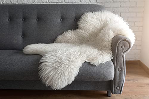 Nordvek Premium Luxury Natural Sheepskin Rug - Single Pelt - Grade A # 601-100 - Natural Medium
