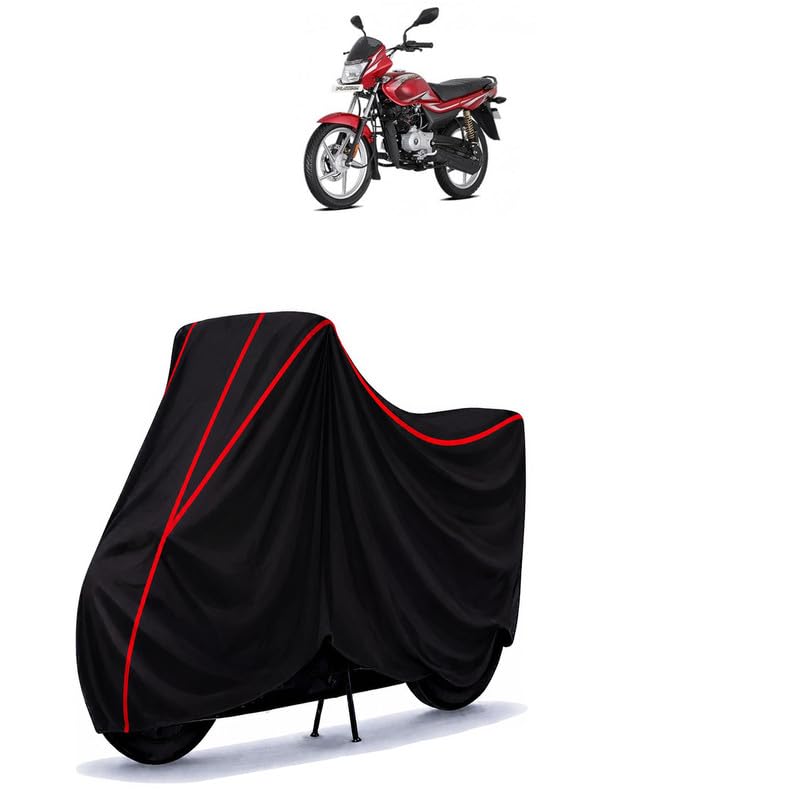 Image of Bajaj Platina 100 ES Drum Water Resistant Bike Cover for All Motorcycles & Rain | Heavy Duty Taffeta Fabric | UV Protection, Dustproof, Scratchproof | All Weather Two Wheeler Cover with Elastic Bottom
