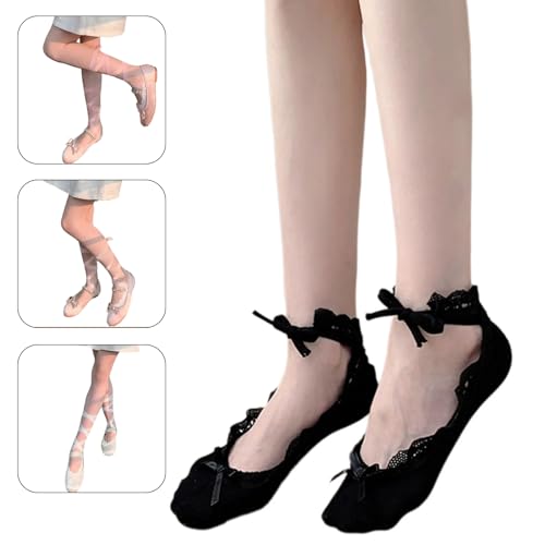 Women Girls Dancing Invisible Low Cut Short Socks Japanese Sweet Satins Ribbon Straps Bandages Socks2