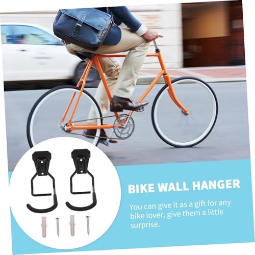 Crochet mural vélo noir en métal robuste Gatuida | Lot de 2 - 4