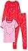Spotted Zebra Disney | Marvel | Star Wars | Frozen | Princess Set di Pigiama da Notte Attillati in Cotone Bambine e Ragazze, Rosa/Rosso, Topolino Natalizio, 3 Anni