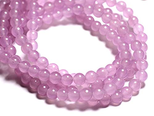 Jade 6mm balls véritable en fil de 39cm pour joaillerie fine rose et violet