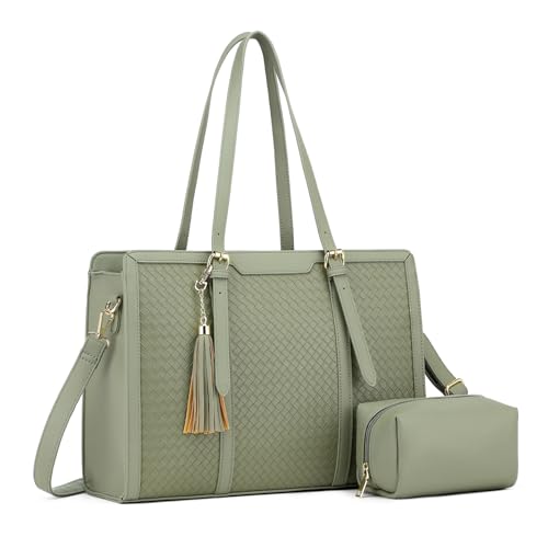 Elegante bolsa de piel sintética para laptop de 15.6 pulgadas con bolso de mano