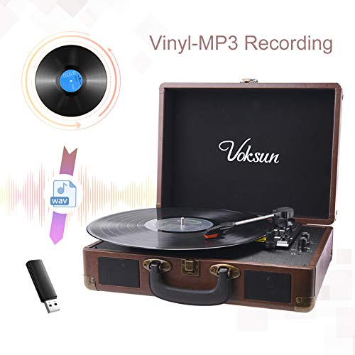 VOKSUN Platine Disque, Bluetooth Tourne Disque Rétro Portable avec 2 Haut-parleurs Stéréo Intégrés, 3 Vitesses 33/45/78… - Les Beatles, Paul McCartney, John Lennon, RIngo Starr, George Harrison VOKSUN Platine Disque, Bluetooth Tourne Disque Rétro Portable avec 2 Haut-parleurs Stéréo Intégrés, 3 Vitesses 33/45/78… – Image 8