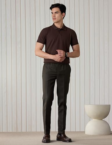 Image of Amazon Brand - Symbol Men Relaxed Smart Casual Trouser (Fully Elasticated Waistband | Polyester Blend | Pants)