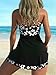 ZERAOKE Vintage Black Flower Print Bikini Set Women's High Waist Swimsuit Fashion Beachwear Short Skirt-Black-M