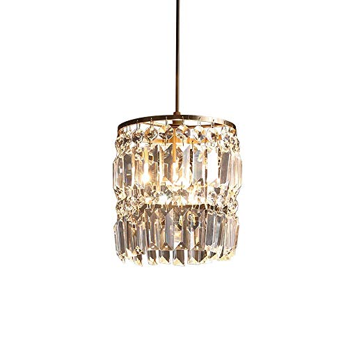 Chandelier en cristal moderne gain de place plafonnier cuivre pour plafond bas