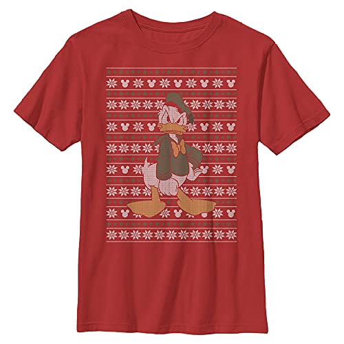 Sweater Donald Disney rouge taille S col élastique fini les vêtements déformés