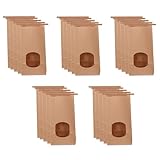 25 Bolsas de Papel Kraft Marrón con Ventana y Cierre - Resistentes a Grasa y Humedad, Adecuadas para Pan, Galletas, Snacks y Caramelos Uso en Panadería, Regalos y Envasado (24.6x11.5x6.5cm)