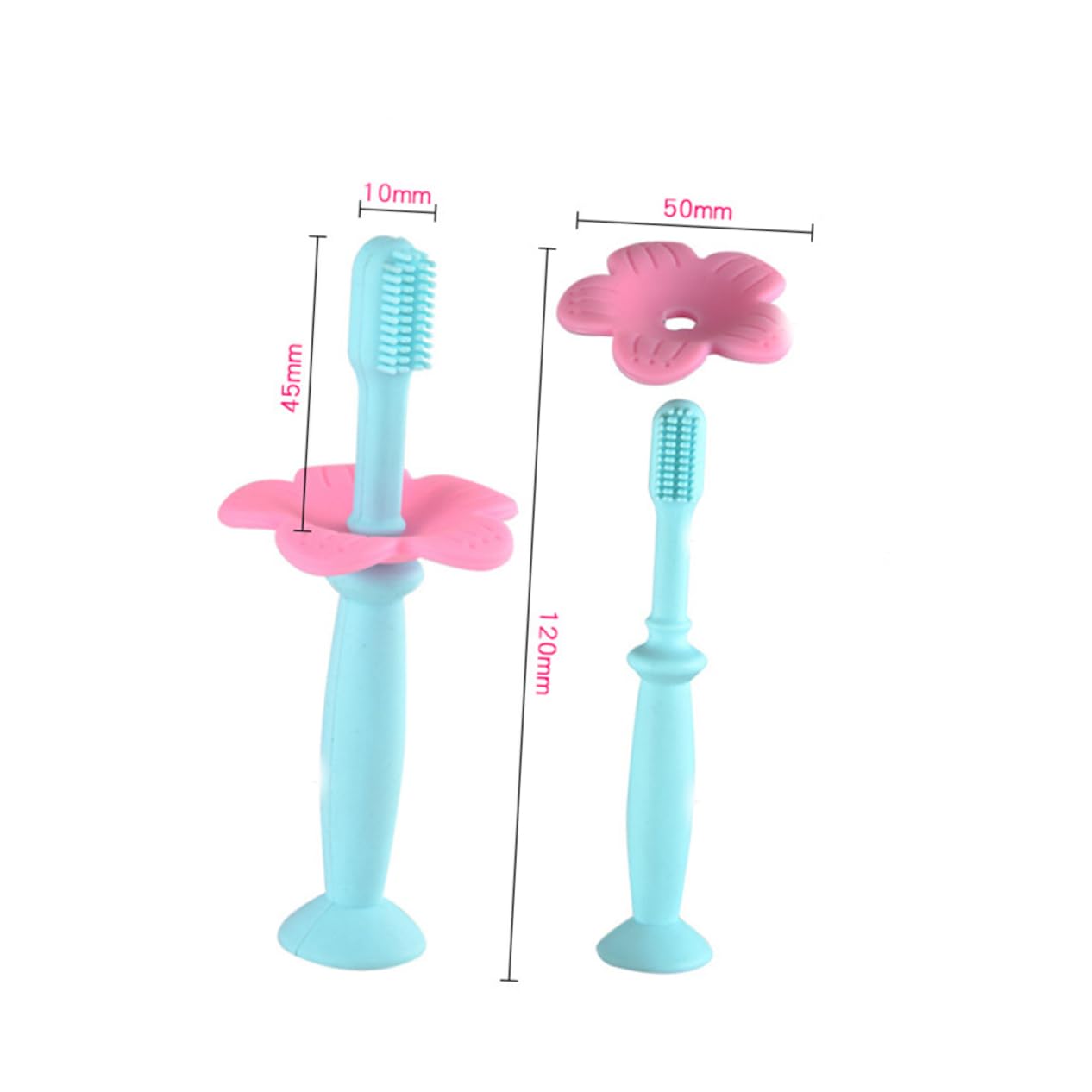 Beavorty 3 Set Di Spazzolini Manuali Per Ragazzi E Ragazze Spazzola in Silicone Setole Morbide Sicuri Per I Più Piccoli 2 Pezzi * 3