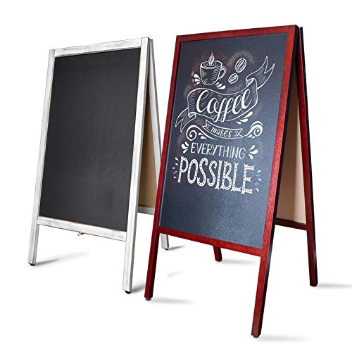 MoB Présentoir publicitaire pour l'extérieur - Résistant aux intempéries - Tableau publicitaire pour l'extérieur - Tableau à craie inscriptible - Double face -...