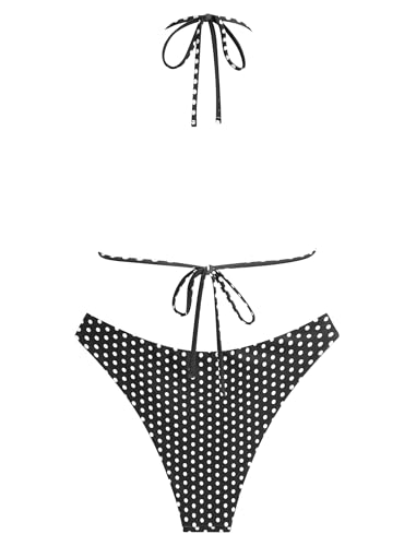 Image of ZAFUL Womens Halter Bikini Sets Triangle Bikinis High Cut Swimsuits 2 Piece Bathing Suits Sexy Swimwear
