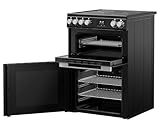 Belling 60cm wide Double Oven BEL FSA VISION 60E Electric Cooker with Ceramic Hob - Black/Silver Steel - A Rated - Image 4