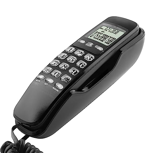 Festnetztelefon mit wandhalterung,Festnetztelefon Elektronische Appnce,Festnetz-Telefon,AnruferFestnetztelefon,Schwarz (Black)