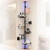 rangement douche costco Hauteur Réglable – Adaptée À Tous Les Intérieurs：Cette étagère douche d’angle est réglable de 76 cm à 305 cm et convient à la plupart des salles de bain. La tige télescopique offre une fixation stable entre le sol et le plafond, optimisant chaque espace disponible.