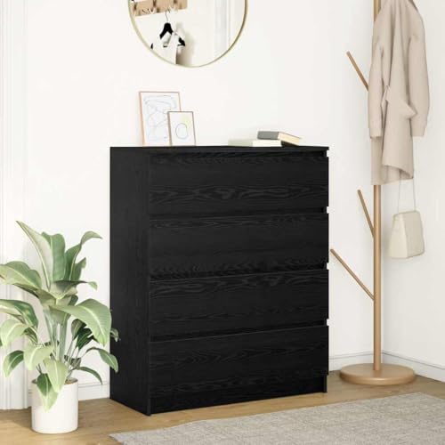 Genérico Aparador de Madera de Roble Negro 80x35x99 cm, Aparadores Negro,3328481