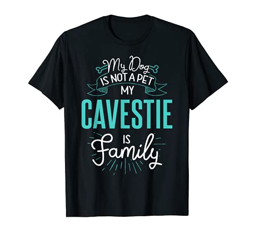 Cute Cavestie Design Family Dog Giftn T-Shirt, Black