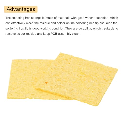 Image of MECCANIXITY 15PCS Soldering Sponge 60 x 60mm Square with Holes Deep Cleaning Pad Welding Tip Iron Replacement for Cleaning Soldering Iron 1mm Natural Thickness 6mm Water Absorption Thickness