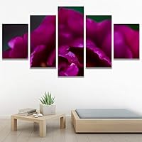 SIGNWIN 5 Panel Canvas Wall Art Purple Petal for Home Decorations Ready to Hang - 60