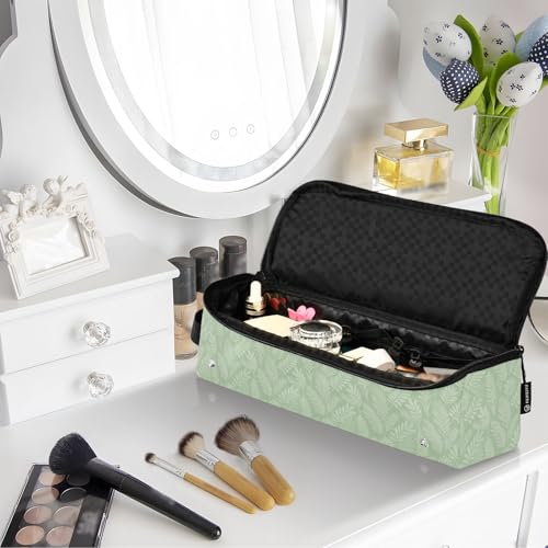 2-in-1 Estuche de Viaje para Rizadores con Almohadilla Resistente al Calor, Organizador Portátil para Planchas, Rizadores y Secadores, Hoja Verde Salvia miniatura 7