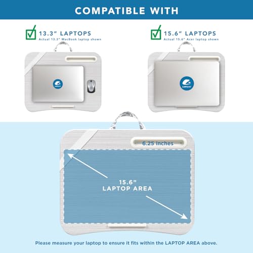 Image of LAPGEAR Designer Lap Desk 2-Pack with Storage Basket, Phone Slot & Device Ledge - Gray Damask - Fits Laptops up to 15.6 inch - Style No. 70424