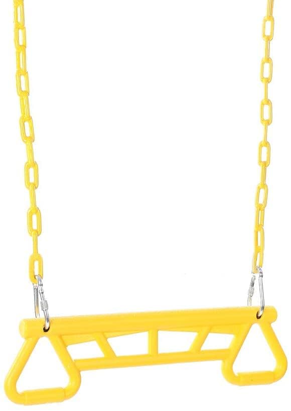 Image of REZNOR Trapeze Swing Bar Playset with Plastic Gym Trapeze Bar for Kids /Adults, | Weight Capacity 120 kg (Yellow)