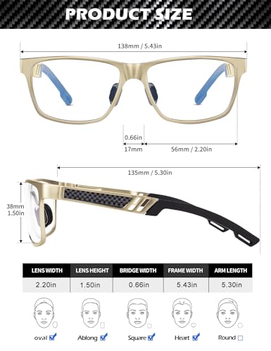 Image of ANYLUV Blue Light Blocking Glasses Men Computer Gaming Glasses Lightweight Al-Mg Metal Anti Eyestrain Eye Protection