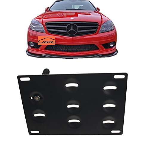 JGR Racing Car No drill Tow Eye Front Bumper Tow Hole Hook License Plate Mount Bracket Holder Adapter Relocation Kit For Mercedes W204 C-Class W212 E Class C117 CLA-Class W221 S-Class W166 ML X204 GLK