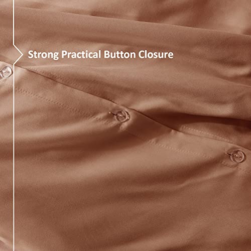 Nestl California King Duvet Cover Sets Rust - Soft Duvet Cover California King, 3 Piece Double Brushed Duvet Covers With Button Closure, 1 Cal King Duvet Cover 104X98 Inches And 2 Pillow Shams #TOP5