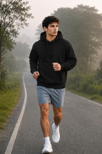 Image of Hoodies for Men | Drawstring Hood, Kangaroo Pocket, Ribbed Hem | Relaxed Fit