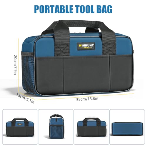Image of Serplex Portable Tool Bag, Oxford Cloth Electrician Organizer with Zipper, Durable Travel Tool Storage Pouch for Maintenance, Repair, and DIY Accessories