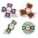Giocattoli da bagno per bambini in tre pezzi, giocattoli sensoriali rotanti con ventose, g...