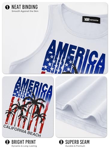 Image of VOGSTART Mens Hawaiian Beach Tank Tops Summer Vacation Muscle Top Graphic Sleeveless Shirts (S-3XL)