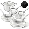 Duxtop Whole-Clad Tri-Ply Stainless Steel Induction Cookware Set, 9PC Kitchen Pots and Pans Set